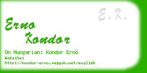 erno kondor business card